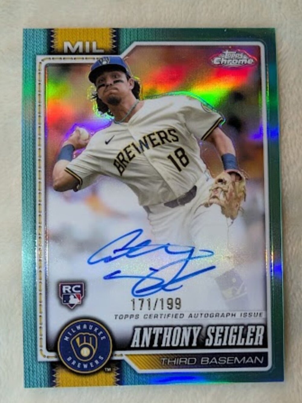 2026 Topps Chrome Auto ANTHONY SEIGLER #RA-AS 171/199